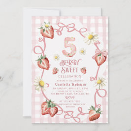 Tarjeta Festiva Elegante fresa acuarela biTarjeta de vacaciones pl