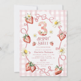 Tarjeta Festiva Elegante fresa acuarela biTarjeta de vacaciones pl