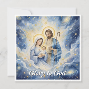 Tarjeta Festiva Elegante Gloria Religiosa A Dios Navidades Cristia