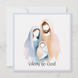 Tarjeta Festiva Elegante Gloria Religiosa A Dios Navidades Cristia
