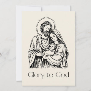 Tarjeta Festiva Elegante Gloria Religiosa A Dios Navidades Cristia