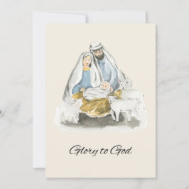 Tarjeta Festiva Elegante Gloria Religiosa A Dios Navidades Cristia