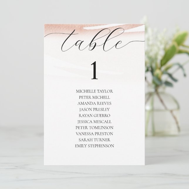 Tarjeta Festiva Elegante gráfico de asientos de Boda de verano de  (Anverso de pie)