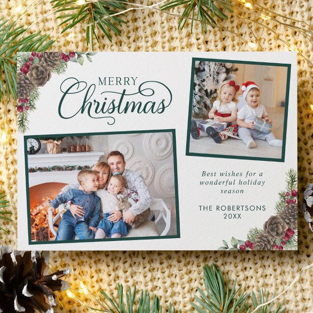 Tarjeta Festiva Elegante guión botánico 2 Navidades de fotografía  (Subido por el creador)