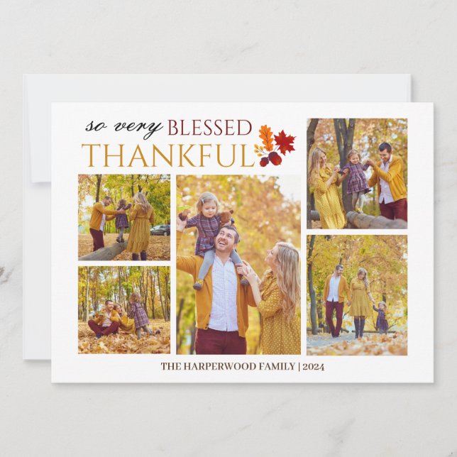 Tarjeta Festiva Elegante guión de agradecimiento a la familia de f (Anverso)