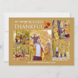 Tarjeta Festiva Elegante guión de agradecimiento foto familiar Col