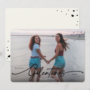 Tarjeta Festiva Elegante guión de la foto plana del día de Galenti