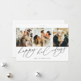 Tarjeta Festiva Elegante guion de las fiestas más felices 3 Foto d