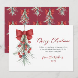 Tarjeta Festiva Elegante guión de Navidades de la vegetación de la