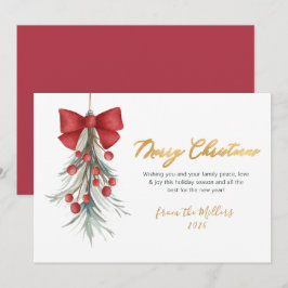 Tarjeta Festiva Elegante guión de Navidades de la vegetación de la