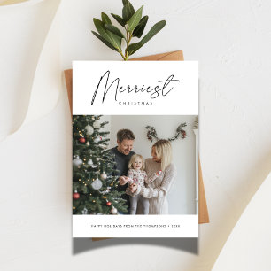Tarjeta Festiva Elegante guión de Navidades más valientes foto de