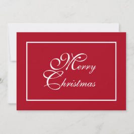 Tarjeta Festiva Elegante guión de Navidades rojos personalizados