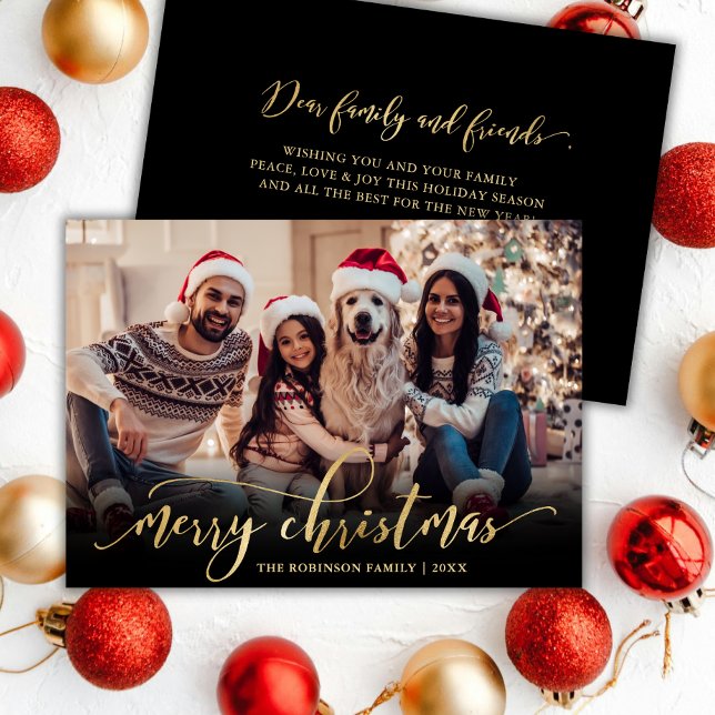 Tarjeta Festiva Elegante guión de oro Navidades de fotografías en  (Subido por el creador)