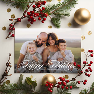 Tarjeta Festiva Elegante Guión Felices Fiestas Dos Foto