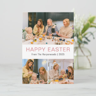 Tarjeta Festiva Elegante guión Feliz Collage de fotos de Pascua
