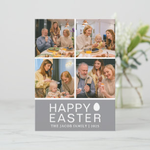 Tarjeta Festiva Elegante guión Feliz Collage de fotos de Pascua