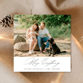 Tarjeta Festiva Elegante Guión Merry Todo Navidades Costeros