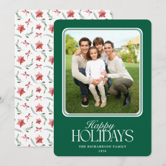 Tarjeta Festiva Elegante guión Minimalista Foto Felices Fiestas