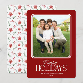 Tarjeta Festiva Elegante guión Minimalista Foto Felices Fiestas