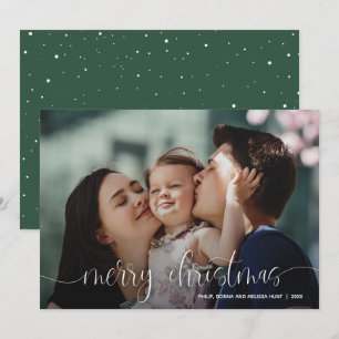 Tarjeta Festiva Elegante guión navideño