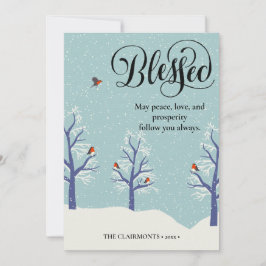 Tarjeta Festiva Elegante guión negro moderno BLOQUEO cardenal