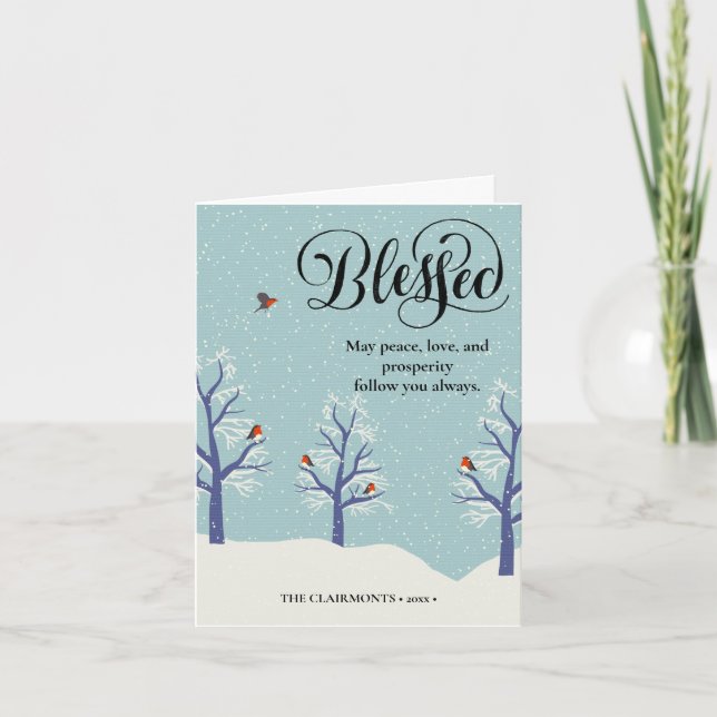 Tarjeta Festiva Elegante guión negro moderno BLOQUEO cardenal (Anverso)