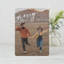 Elegante guión tipográfico blanco merry