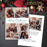 Tarjeta Festiva Elegante guión verde 5 Navidades de Collage de fot<br><div class="desc">Moderna y Elegante Caligrafía Verde 5 Collages de fotos Maravilla Navideña. POR FAVOR, TENGA EN CUENTA QUE ESTAS TARJETAS DE TAMAÑO DE 6, 5" X 8, 75" SON MÁS GRANDES QUE LA MEDIA, DEBIDO AL MAYOR TAMAÑO DE LA TARJETA, ES CASI SEGURO QUE LOS COSTOS DE POSTAL SERÁN MÁS ALTOS....</div>
