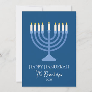 Tarjeta Festiva Elegante Hanukkah Menorah