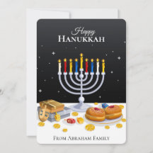 Elegante Hanukkah Menorah Sufganiyot Dreidel