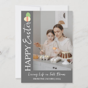 Tarjeta Festiva Elegante Huevos de Pascua Felices, familia 2 foto