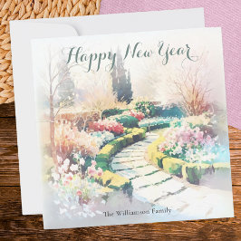 Tarjeta Festiva Elegante jardín de invierno Chic Botánico elegante