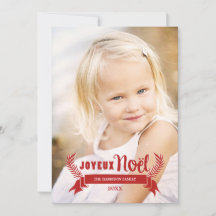 Elegante Joyeux Noel Rustic Snowflakes Photo Red