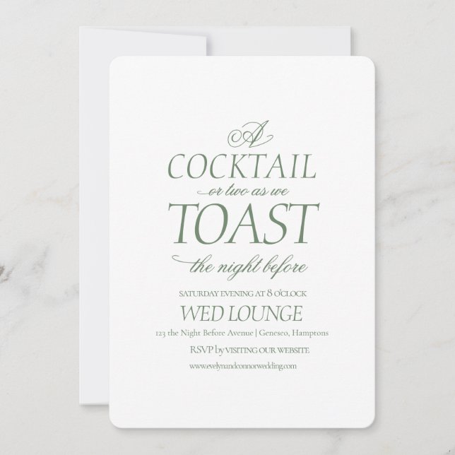 Tarjeta Festiva Elegante La Noche Antes Del Boda Rococó (Anverso)