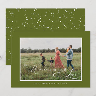 Tarjeta Festiva Elegante Las Maravillas de Su Amor Script de Foto