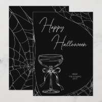Elegante Lazo de Cóctel Negro Adulto Feliz Hallowe