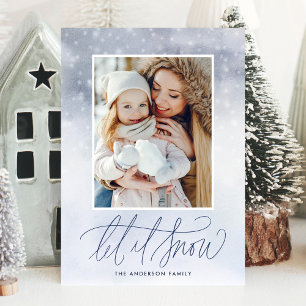 Tarjeta Festiva Elegante Let it Snow 2 Foto