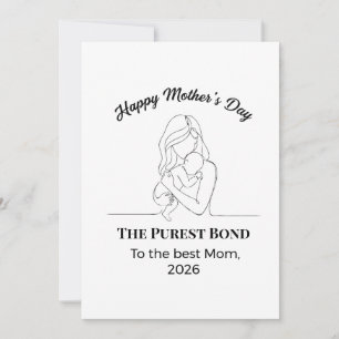 Tarjeta Festiva Elegante línea de "Feliz día de la madre" para mam