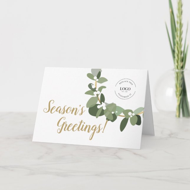 Tarjeta Festiva Elegante Logo Season saludos moderno gracias (Anverso)