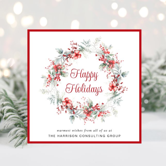 Tarjeta Festiva Elegante logotipo comercial Código QR Navidades co (Spread the joy of the season and strengthen business relationships with our elegant holiday card)