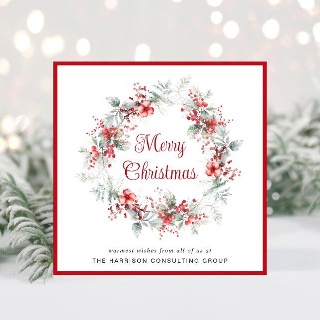Tarjeta Festiva Elegante logotipo comercial Código QR Navidades co (Spread the joy of the season and strengthen business relationships with our elegant holiday card)