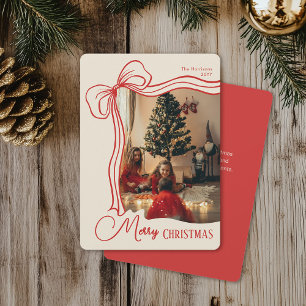 Tarjeta Festiva Elegante Mano caprichosa dibujó Navidades de oso r