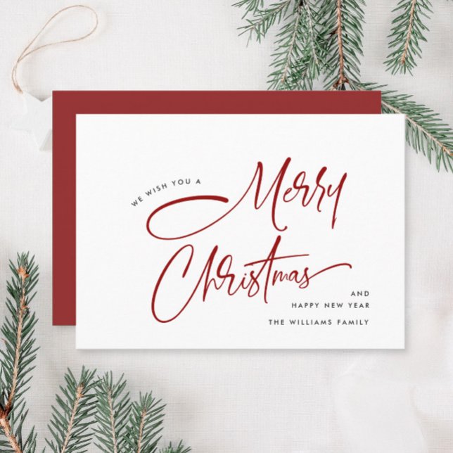 Tarjeta Festiva Elegante mano Minimalista escribiendo Feliz Navida (Subido por el creador)