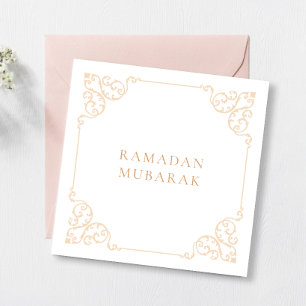 Tarjeta Festiva Elegante marco antiguo vintage de oro Ramadan Muba