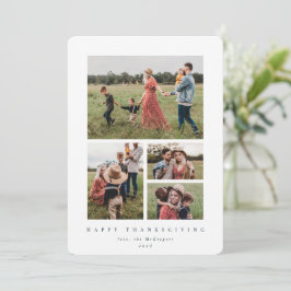 Tarjeta Festiva Elegante Marco Blanco 4 Foto Feliz Día de Acción d