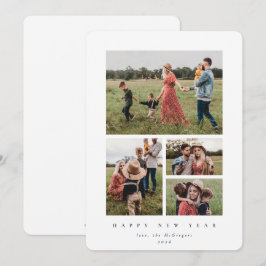 Tarjeta Festiva Elegante marco blanco para foto Feliz Año Nuevo