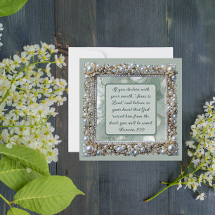 Tarjeta Festiva Elegante marco de perla descargable de Personaliza