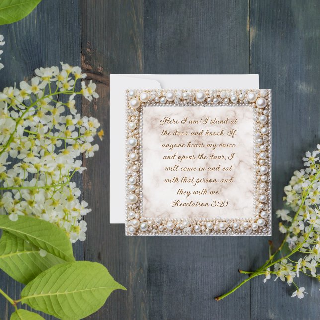 Tarjeta Festiva Elegante marco de perla descargable de Personaliza (Subido por el creador)