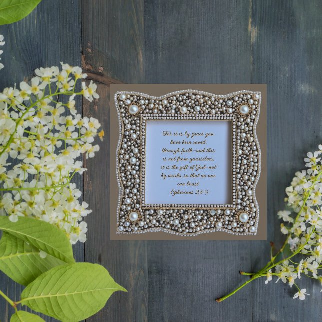 Tarjeta Festiva Elegante marco de perla descargable de Personaliza (Subido por el creador)