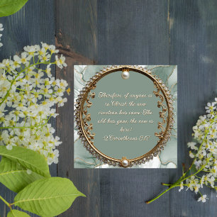 Tarjeta Festiva Elegante marco de Perla Dorada descargable de Pers